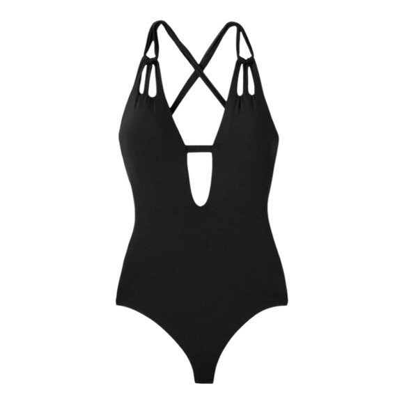 BECCA  Black  Skylar Loop Plunge One-Piece Size Small - Picture 5 of 12